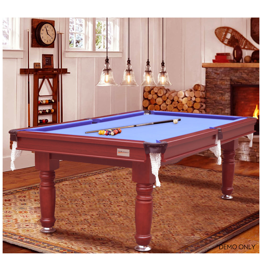 8FT JXY Smart MDF Pool Table Round Leg Billiard Table Green Felt Solid Wood Table Legs