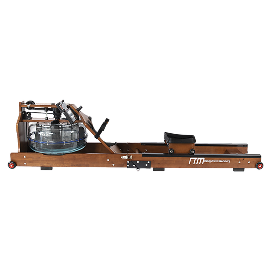 Water Rowing Machine Resistance Foldable Wood Premium Fitness Equipment